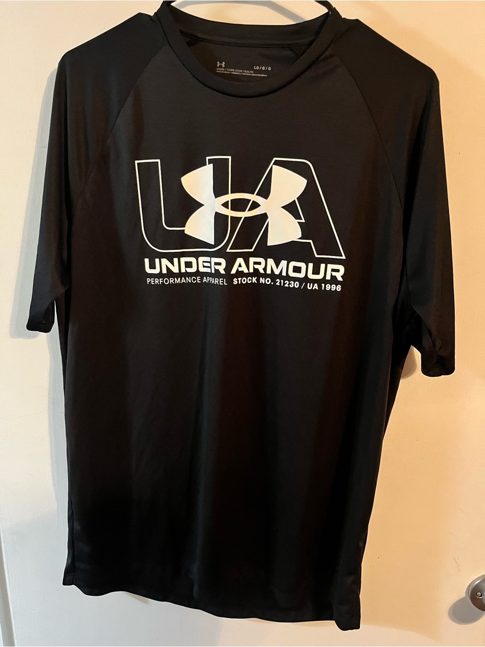 Under Armour Black Short-Sleeve Performance Tee with White Logo